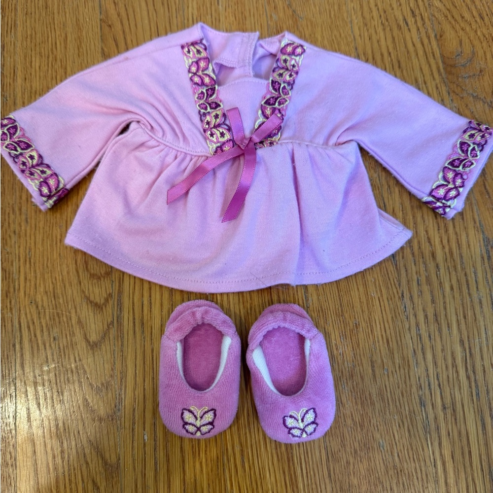 American Girl Doll Julie’s Butterfly Pajama Top and Matching Slippers